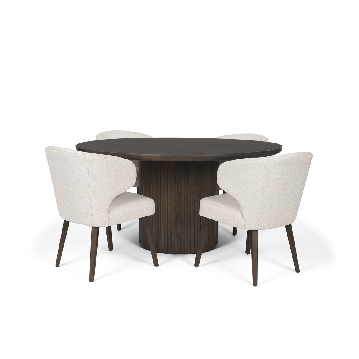 Terra Fluted Dining Table - 4 Niles Chairs from Mercana - Luna Furniture