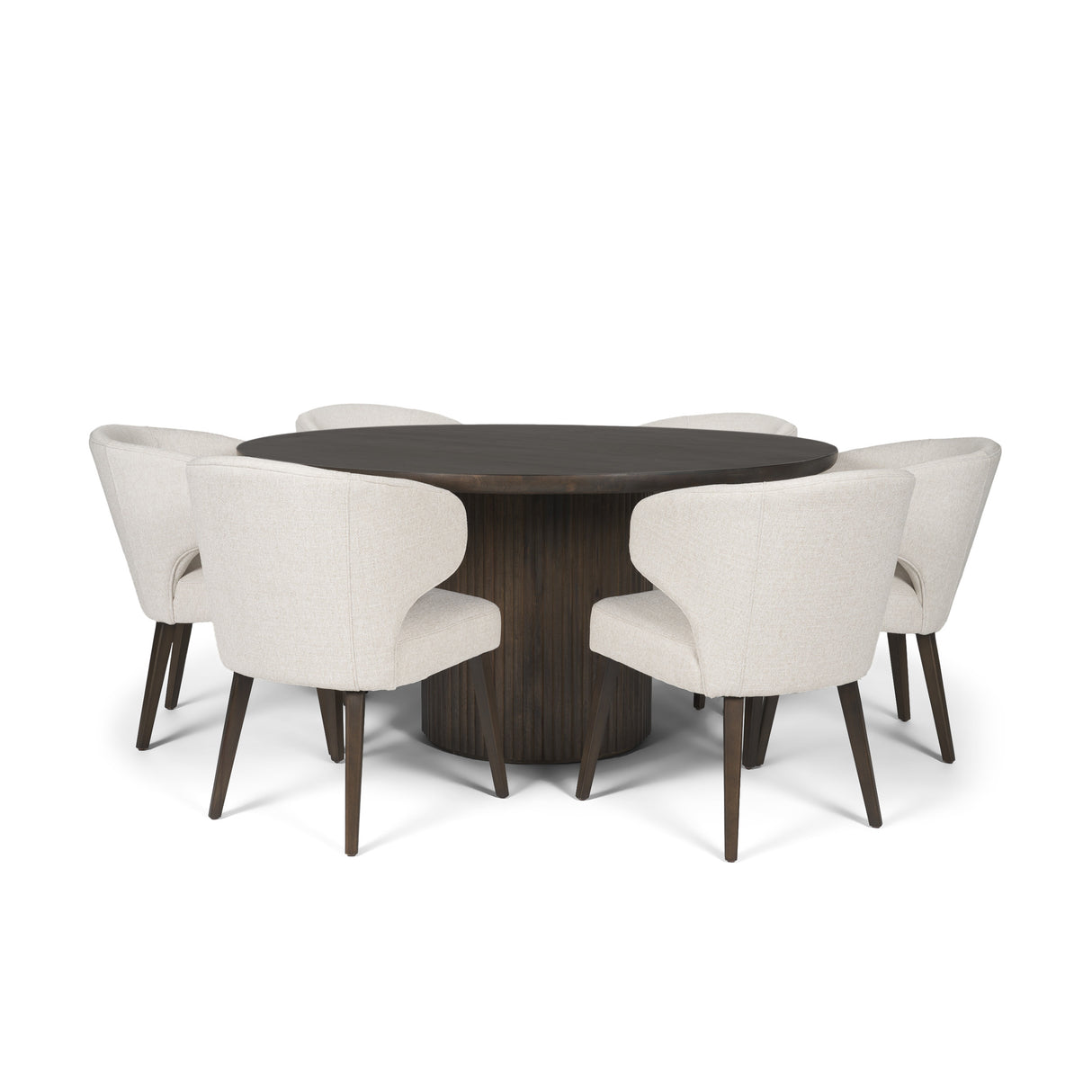 Terra Fluted Dining Table - 6 Niles Chairs from Mercana - Luna Furniture
