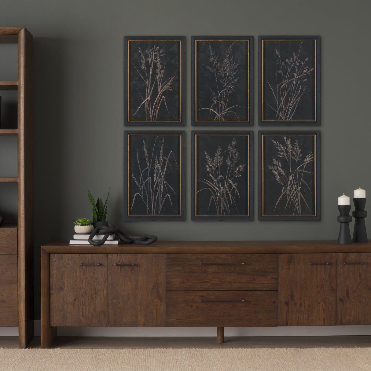 Golden Grasses II by Mercana Studio Hand Embelished Textured Framed Artwork Matted from Mercana - Luna Furniture