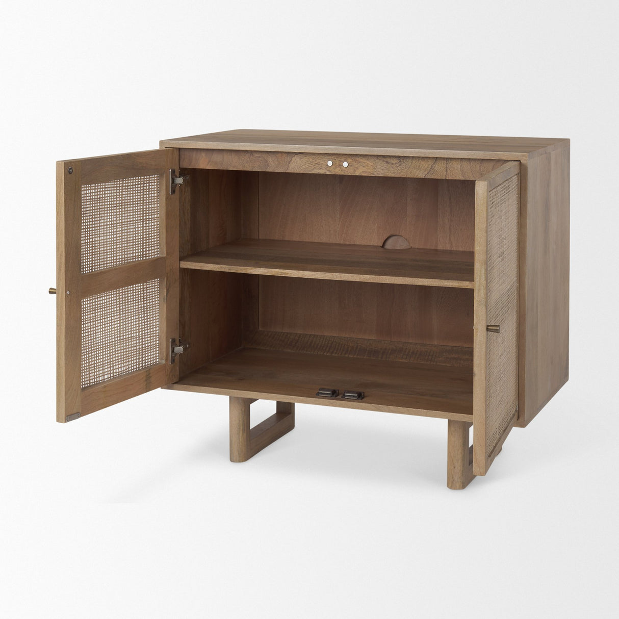 Grier 36" Light Brown Wood w/ Cane 2 Door Accent Cabinet from Mercana - Luna Furniture