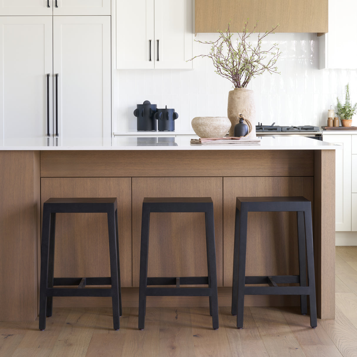 Colony Black-Brown Solid Wood Counter Stool from Mercana - Luna Furniture