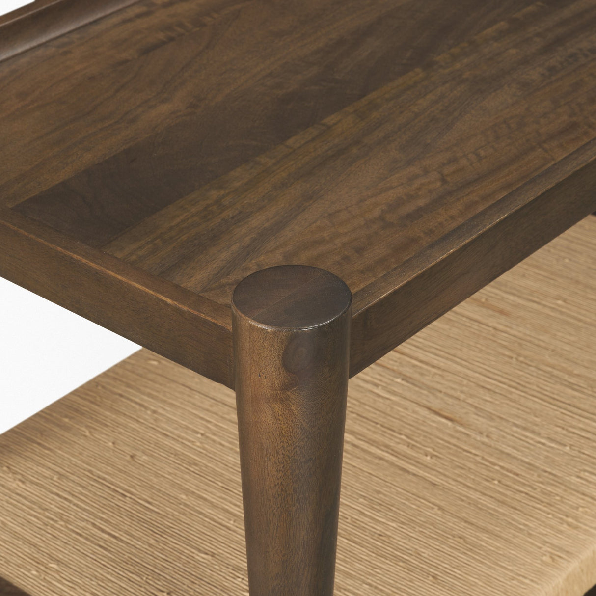 Bondi Dark Brown Wood w/ Paper Rope Shelf Console Table from Mercana - Luna Furniture