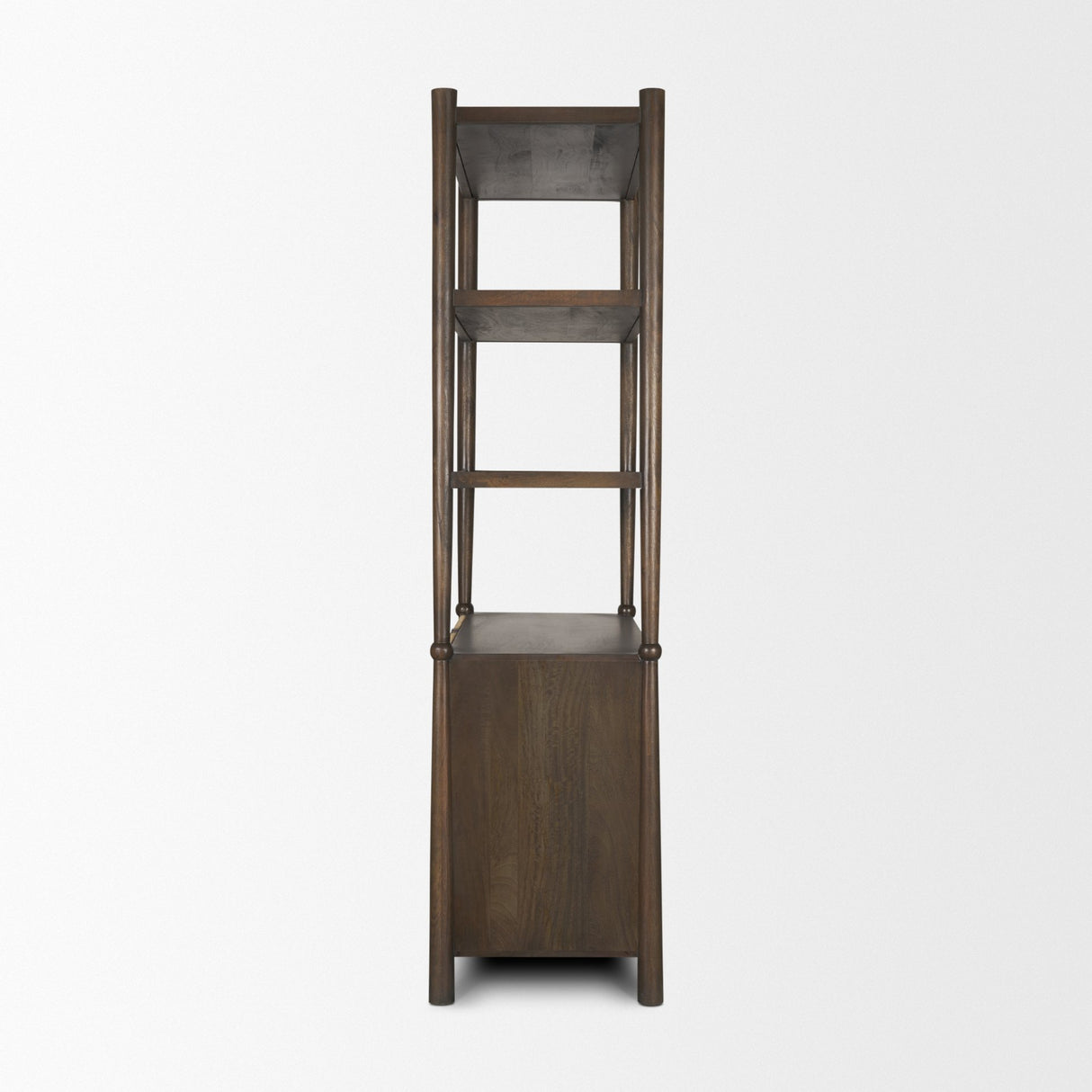 Bondi 2 Door Open Dark Brown Wood w/ Paper Rope Shelving Unit from Mercana - Luna Furniture