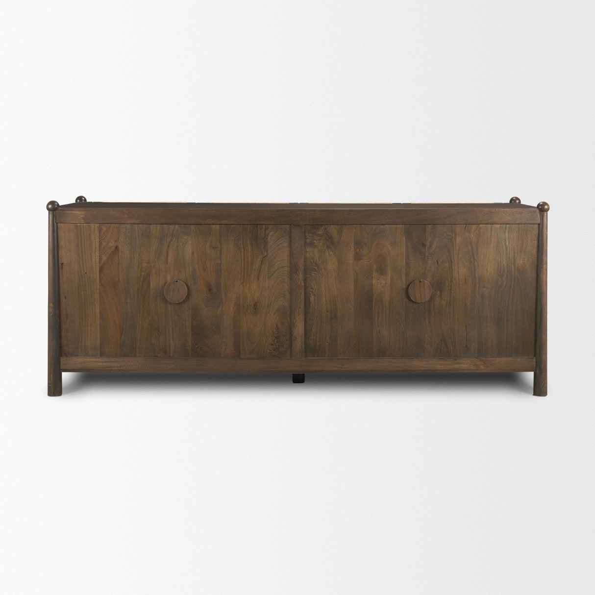 Bondi 85" Dark Brown Wood w/ Paper Rope 4 Door Closed Sideboard from Mercana - Luna Furniture