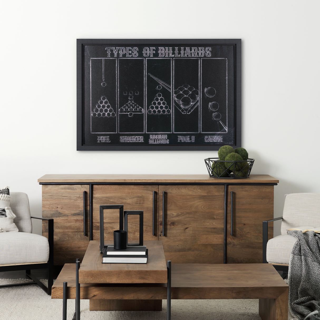 Billiards by Mercana Studio a Hand Embelished Textured Framed Art Print from Mercana - Luna Furniture