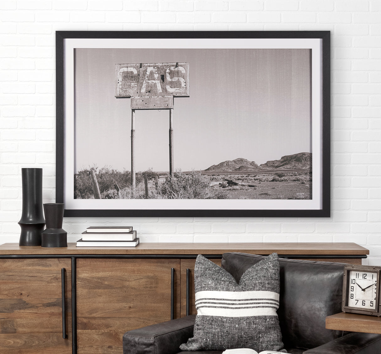 Southwest Gas Station by Nathan Larson a Hand Embellished Framed Photo Art Print Matted under Glass from Mercana - Luna Furniture
