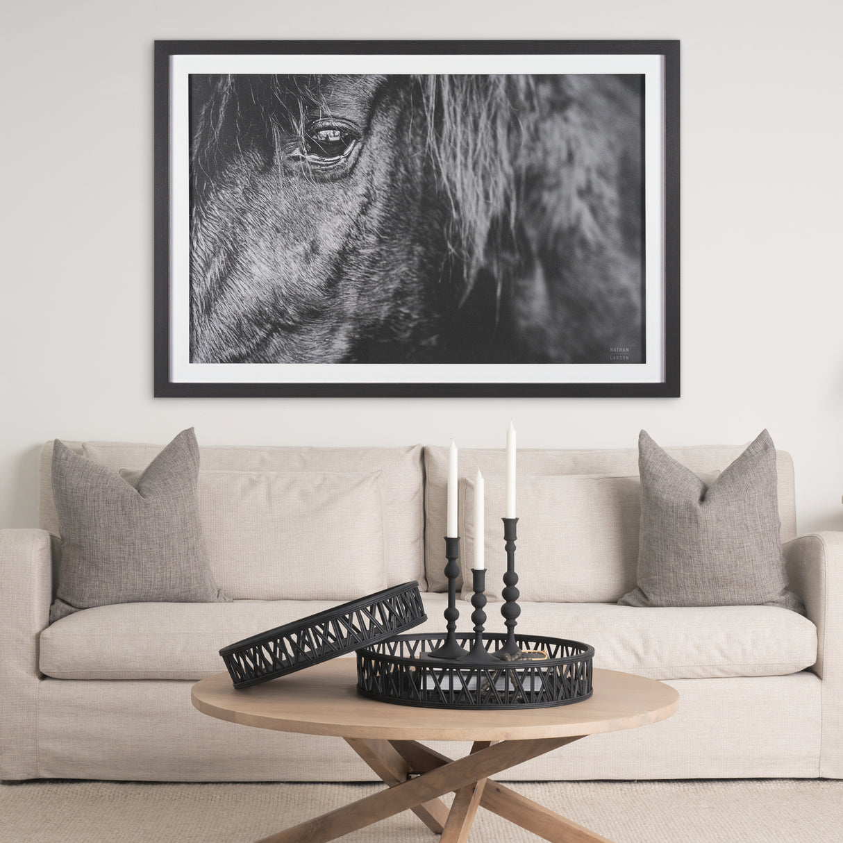 Mustang by Nathan Larson a Hand Embellished Framed Photo Art Print Matted under Glass from Mercana - Luna Furniture