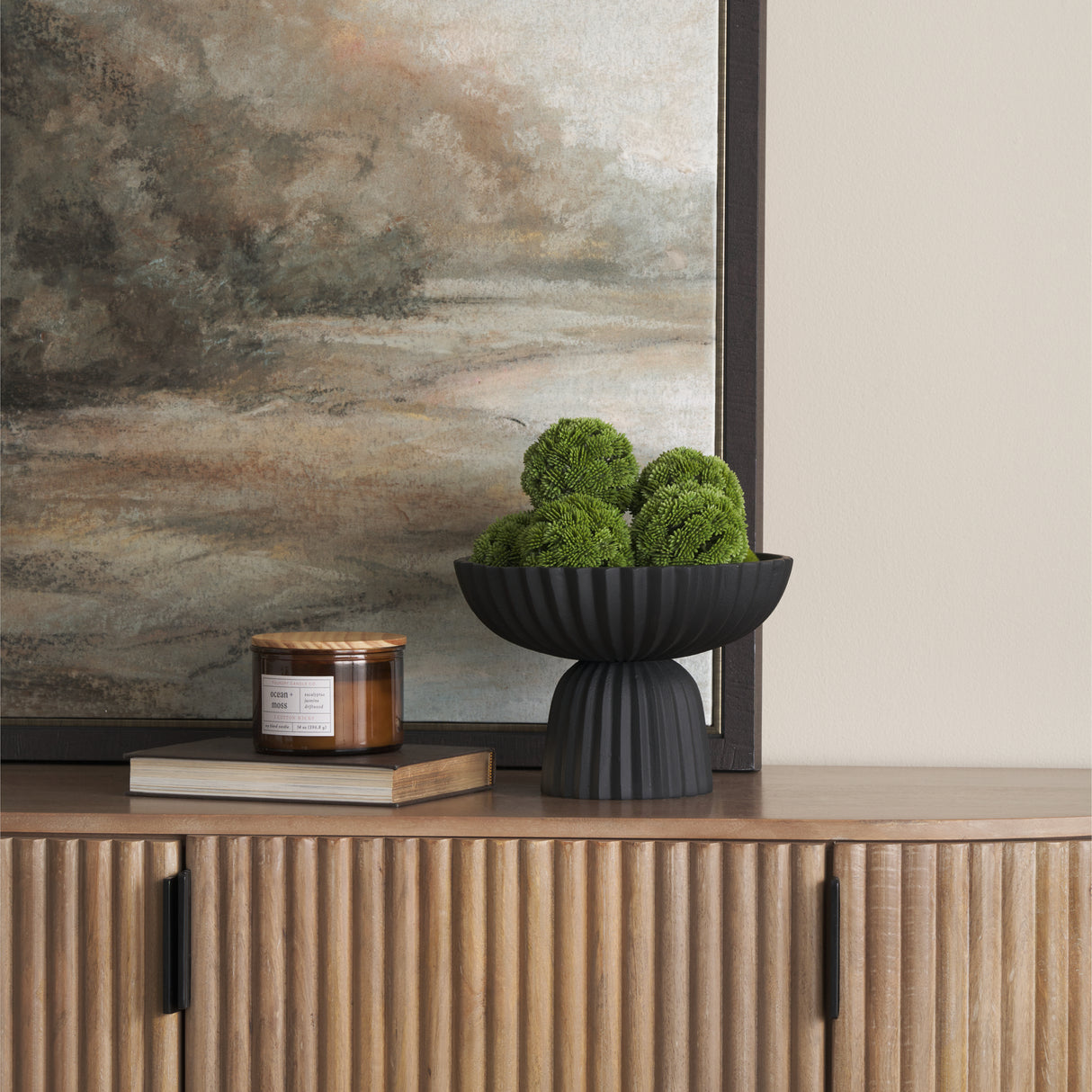 Ciaran Smooth Fluted Matte Black Metal Decorative Bowl from Mercana - Luna Furniture