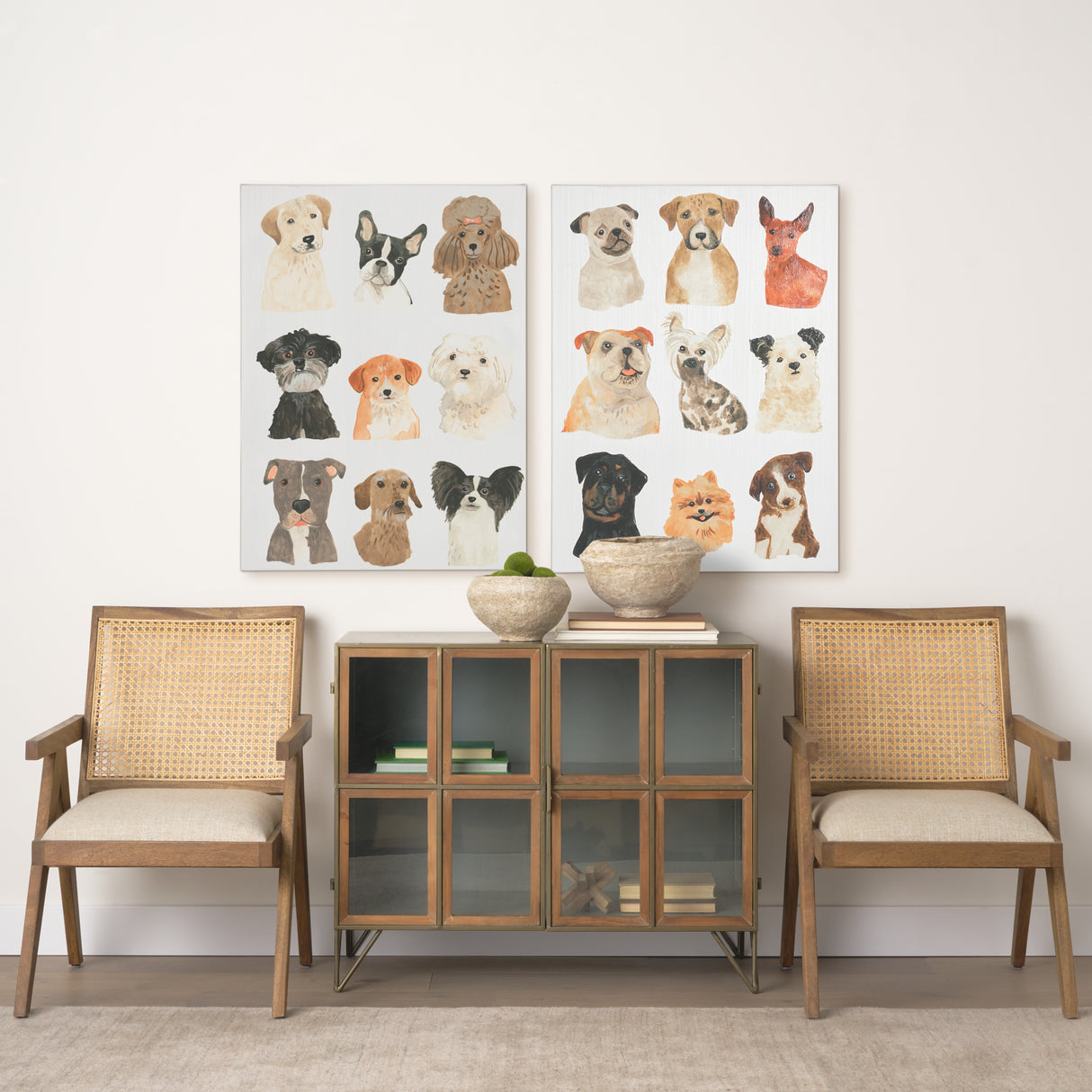 Doggos & Puppers I by June Erica Vess a Hand Embellished Textured Canvas from Mercana - Luna Furniture