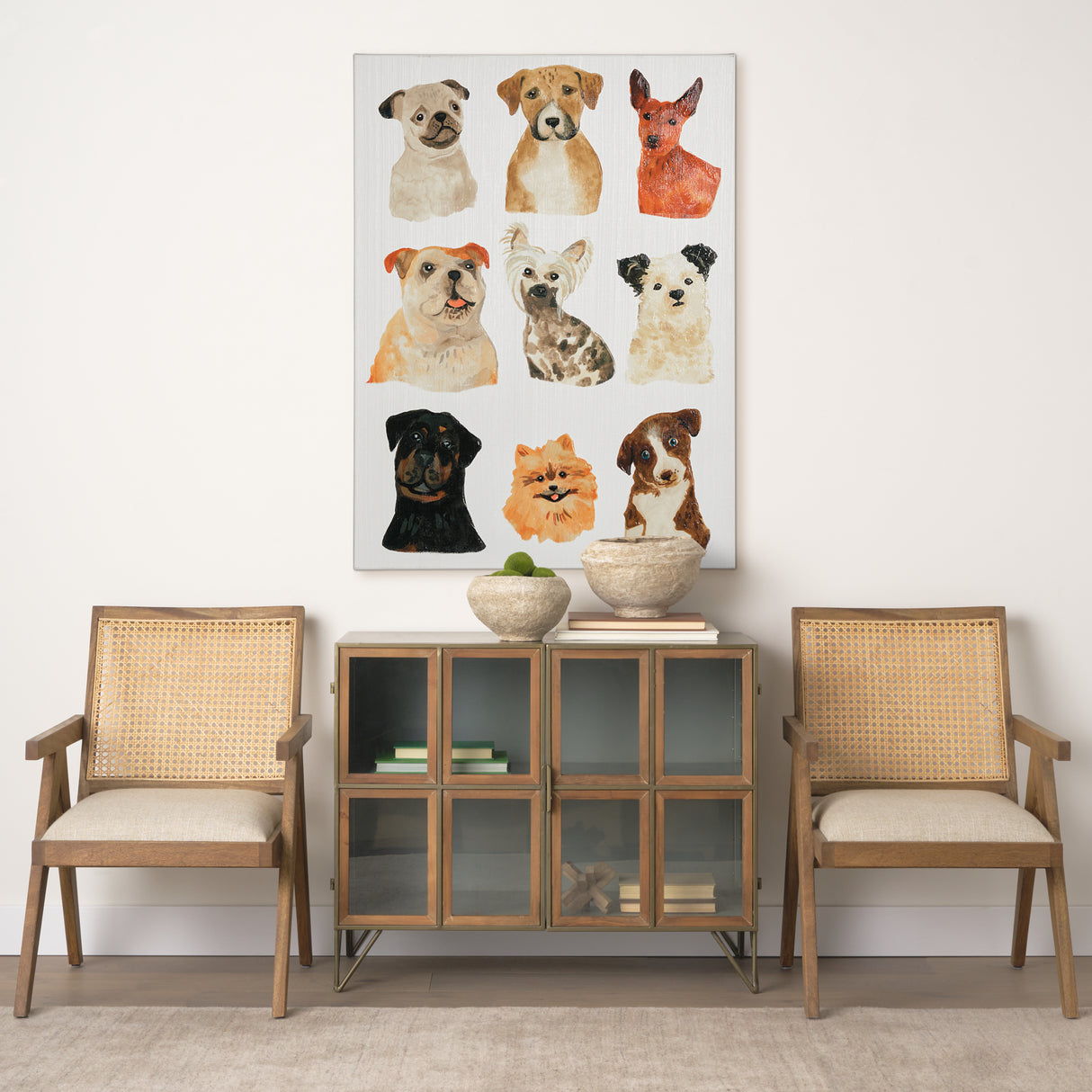Doggos & Puppers I by June Erica Vess a Hand Embellished Textured Canvas from Mercana - Luna Furniture