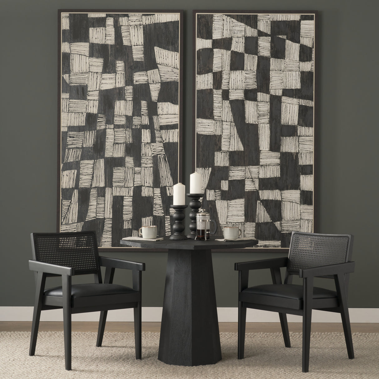 Maxine Hexagonal Black Wood Foyer Table from Mercana - Luna Furniture