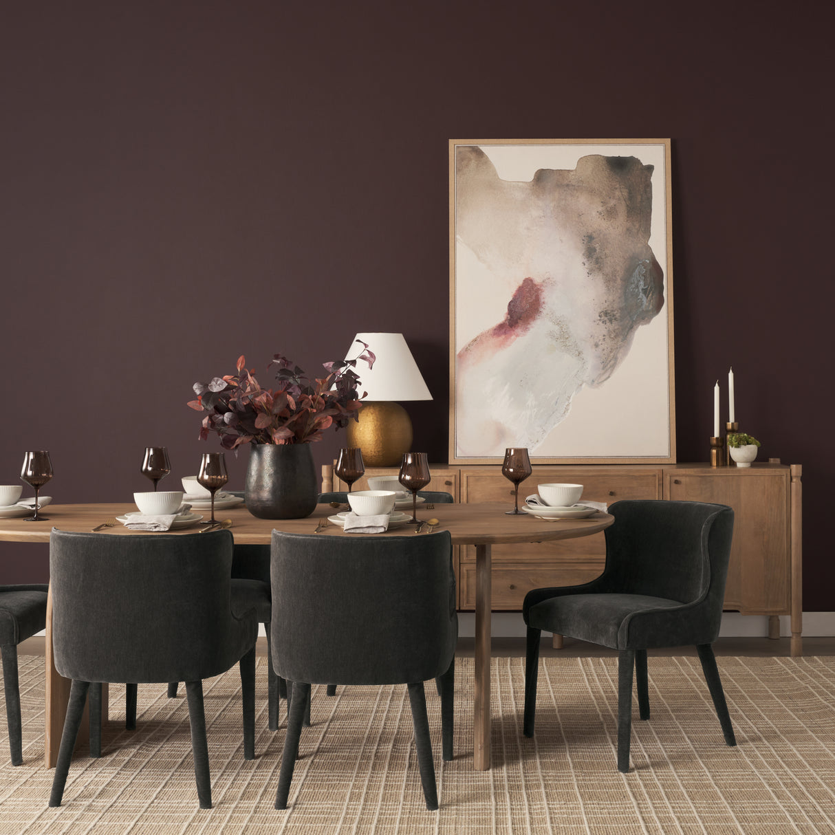 Isla Oval Dining Table w/Light Brown Wood Top & Arched Legs from Mercana - Luna Furniture