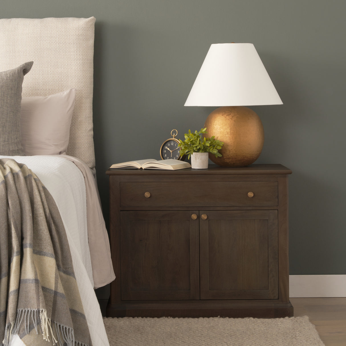 Baron Dark Brown Solid Wood w/ Antique Knobs 2-Door Accent Cabinet from Mercana - Luna Furniture