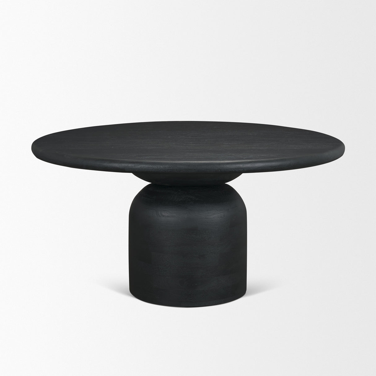 Atlas 60" Black Wood Stacked Pedestal Base Round Dining Table from Mercana - Luna Furniture