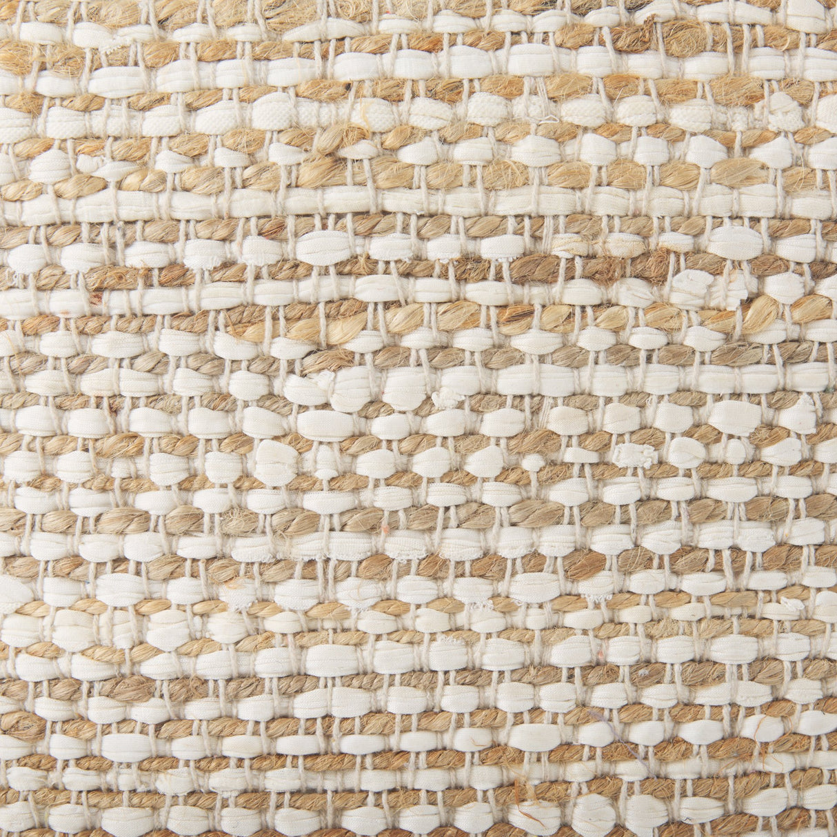 Ekani 16.0L x 16.0W x 16.0H Cream/Beige Cotton Pouf from Mercana - Luna Furniture