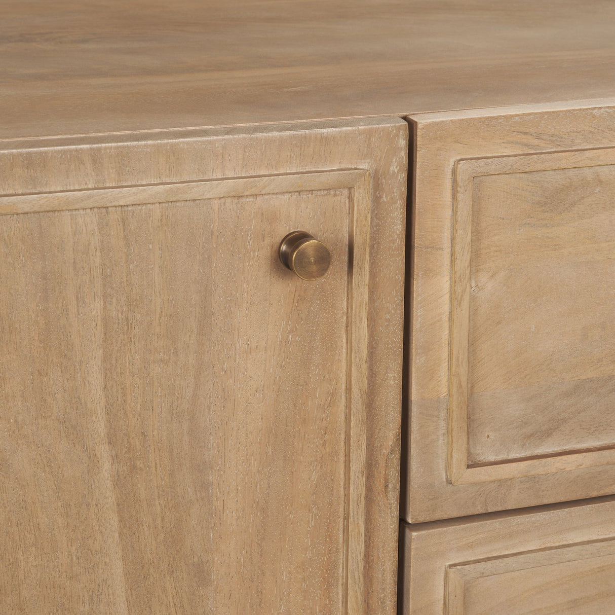 Phil Light Brown Wood 2 Door 3 Drawer Closed Sideboard from Mercana - Luna Furniture