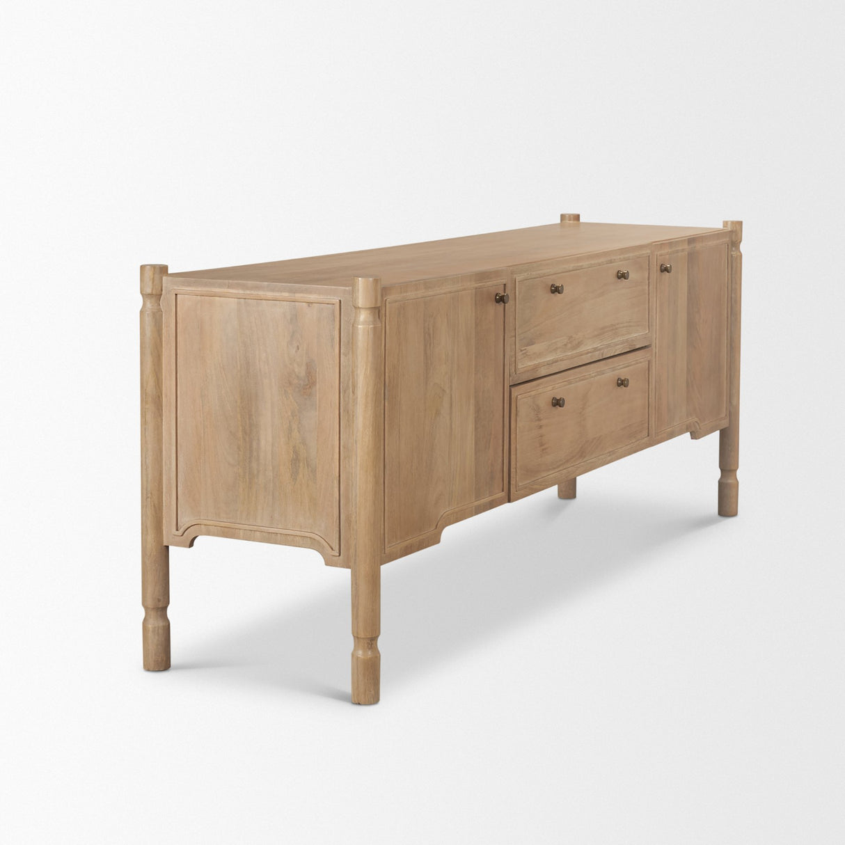 Phil Light Brown Wood 2 Door 1 Drawer w/ Pull Down Media Console from Mercana - Luna Furniture