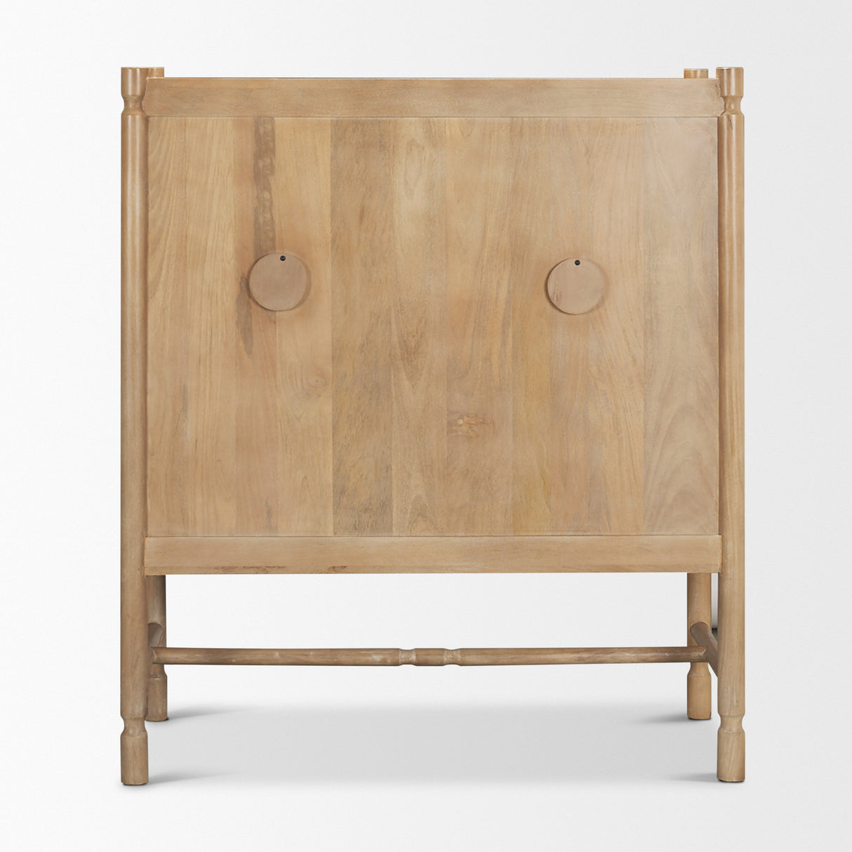 Phil Light Brown Wood 2 Door Bar Cabinet from Mercana - Luna Furniture