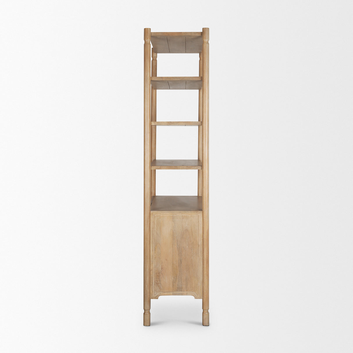 Phil Light Brown Wood 2 Door 3 Shelves Open Shelving Unit from Mercana - Luna Furniture