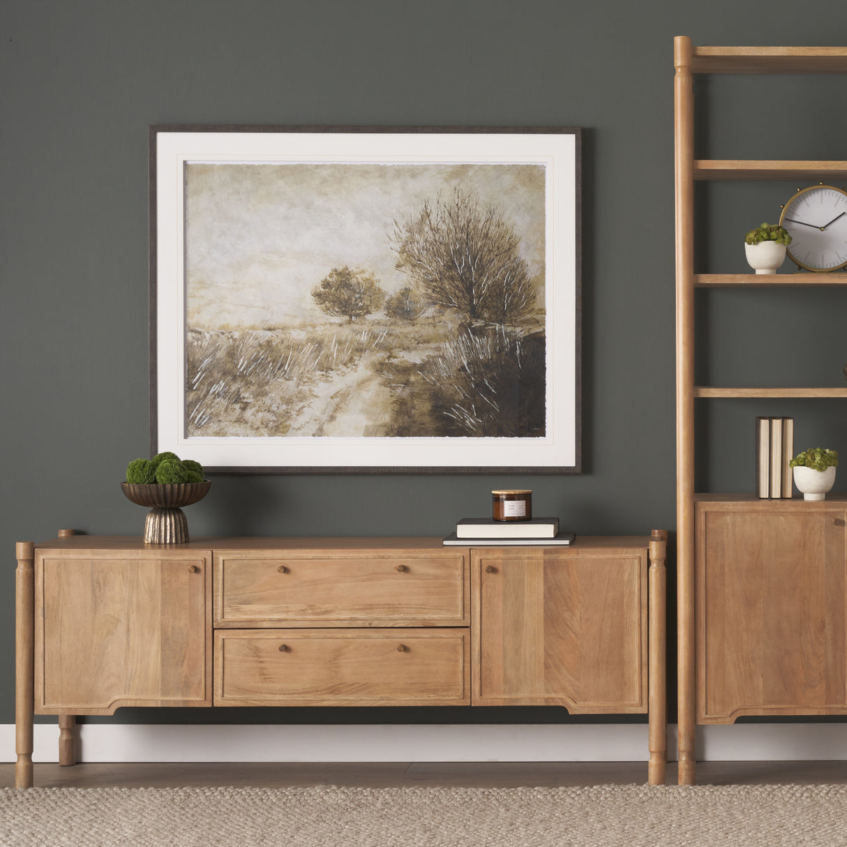 Phil Light Brown Wood 2 Door 1 Drawer w/ Pull Down Media Console from Mercana - Luna Furniture