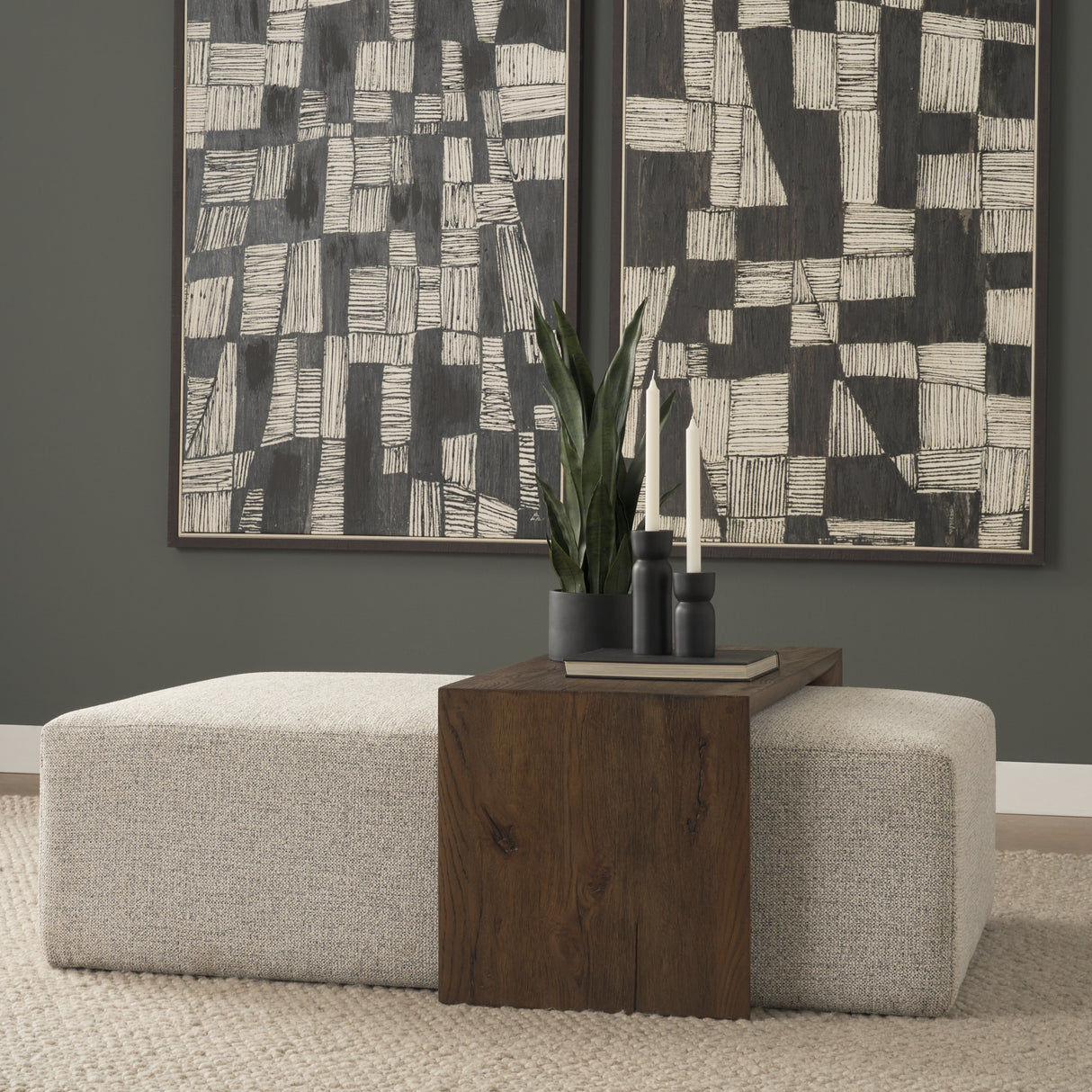 Trayden Gray Fabric w/ Brown Slider Top Coffee Table 55.0X 37.0X 46.0 (cm) from Mercana - Luna Furniture