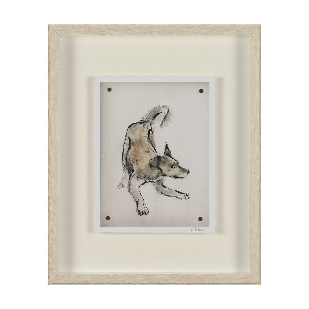 Playful Pup I by Mercana Studio Hand Embelished Framed Artwork Matted under Glass from Mercana - Luna Furniture