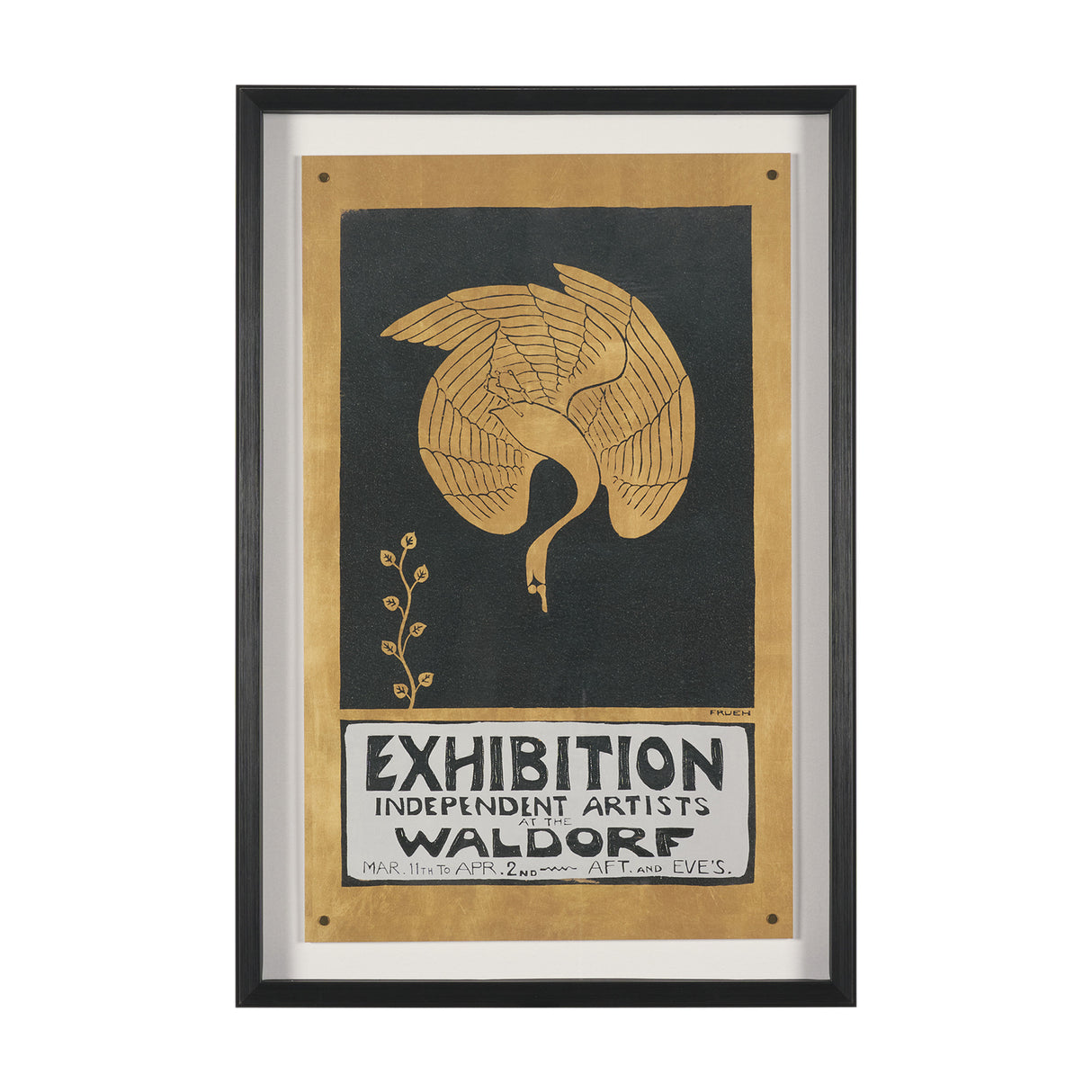 Ephemera Exhibition by The Vintage Collection Hand Embelished Text Framed Artwork Matted under Glass from Mercana - Luna Furniture