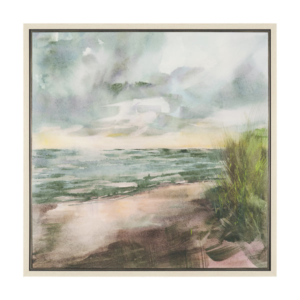 Beach View II by Mercana Studio Hand-Embellished Textured Framed Canvas Artwork