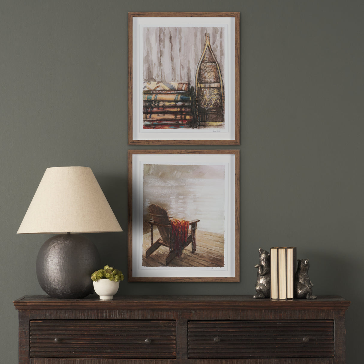 At The Cabin II by Mercana Studio Hand Embelished Framed Artwork Matted under Glass from Mercana - Luna Furniture