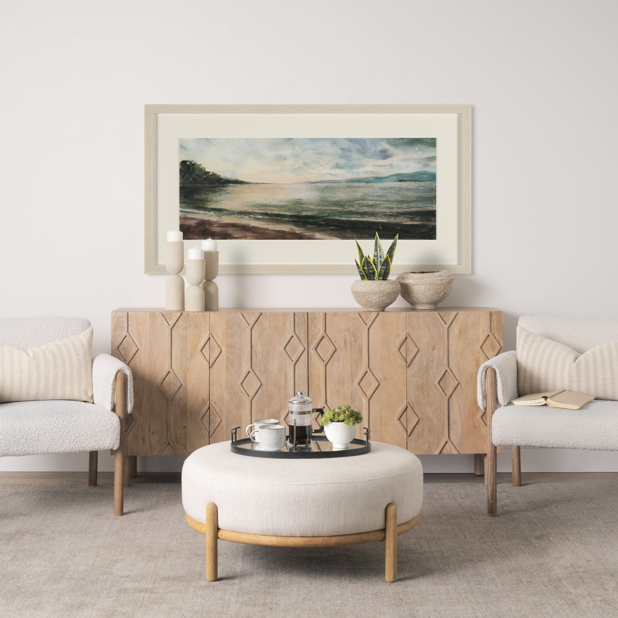 Coastal Splendor I by Mercana Studio Hand Embelished Framed Artwork Matted under Glass from Mercana - Luna Furniture