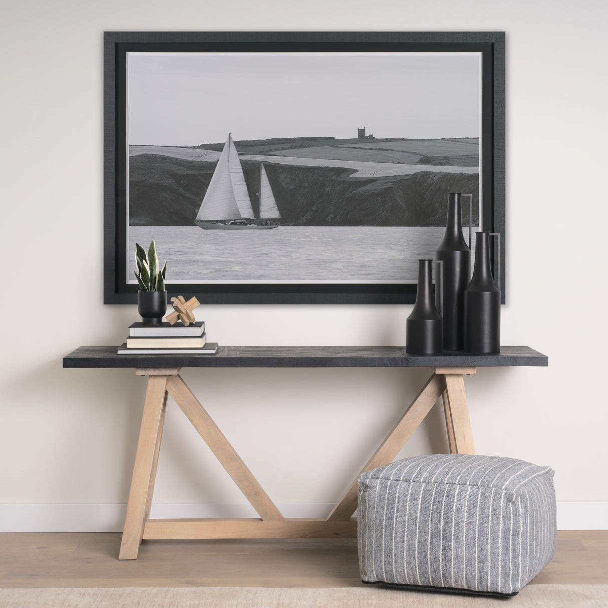 Maritime Meander by Ben Wood Hand Embelished Framed Art Print Matted under Glass from Mercana - Luna Furniture