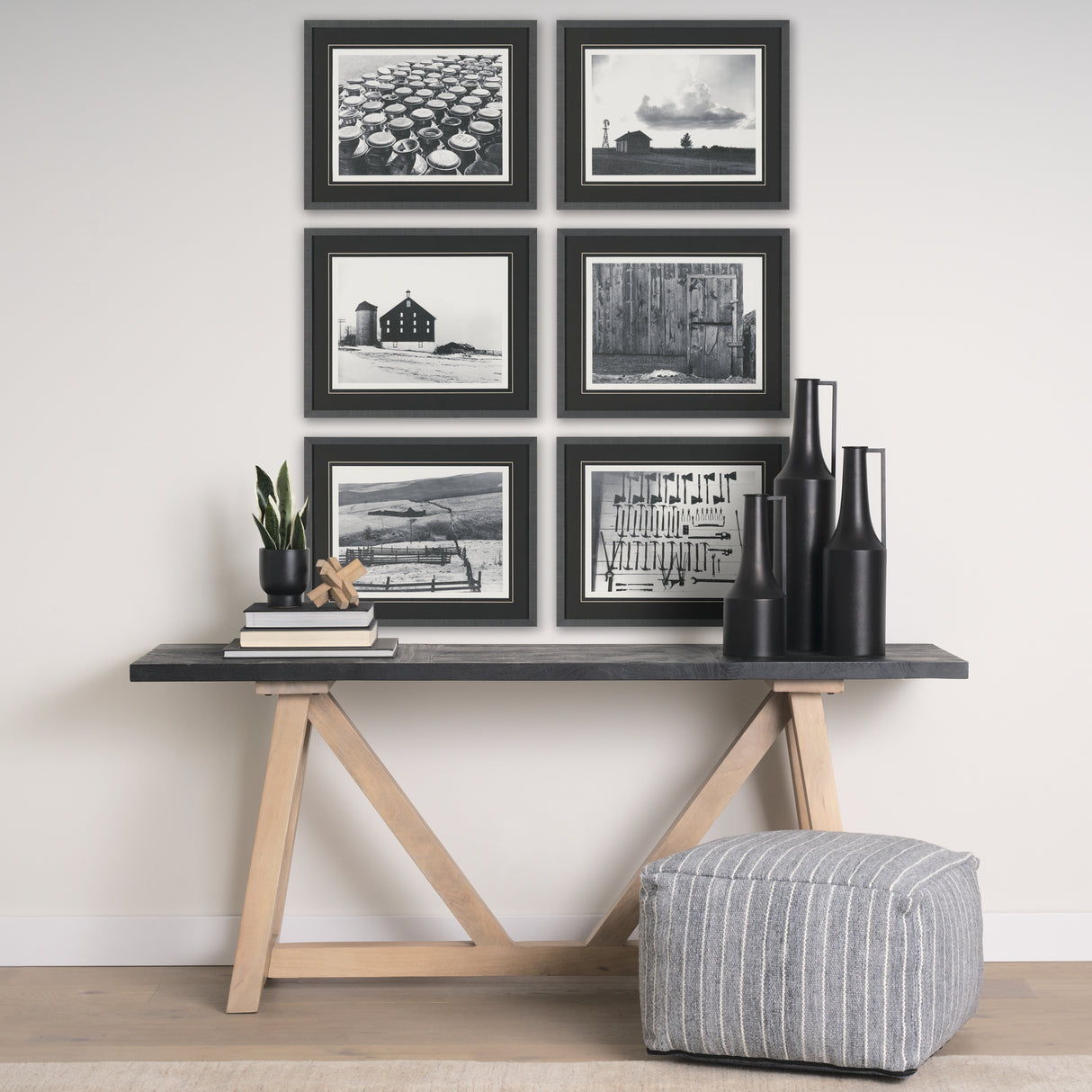 Rural Rows (Set of 6) by The Chelsea Collection Textured Framed Art Print Matted under Glass from Mercana - Luna Furniture