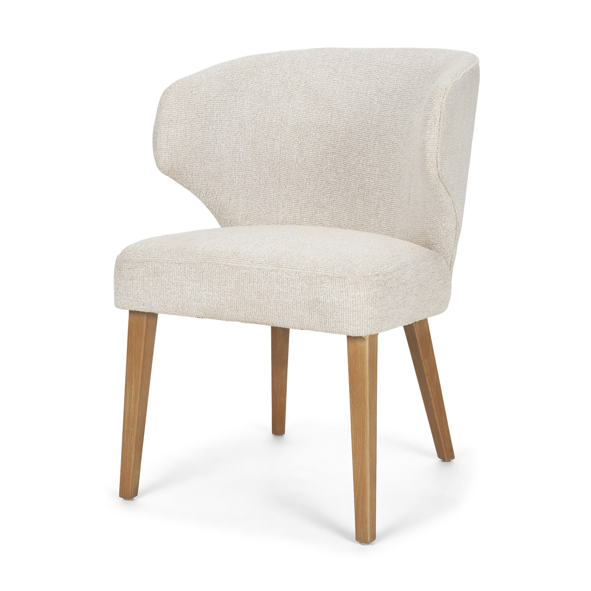 Niles 22.5L x 24.5W x 32H Cream Fabric Seat W/ Med Brown Wooden Legs Wingback Dining Chair (G520-4A) from Mercana - Luna Furniture