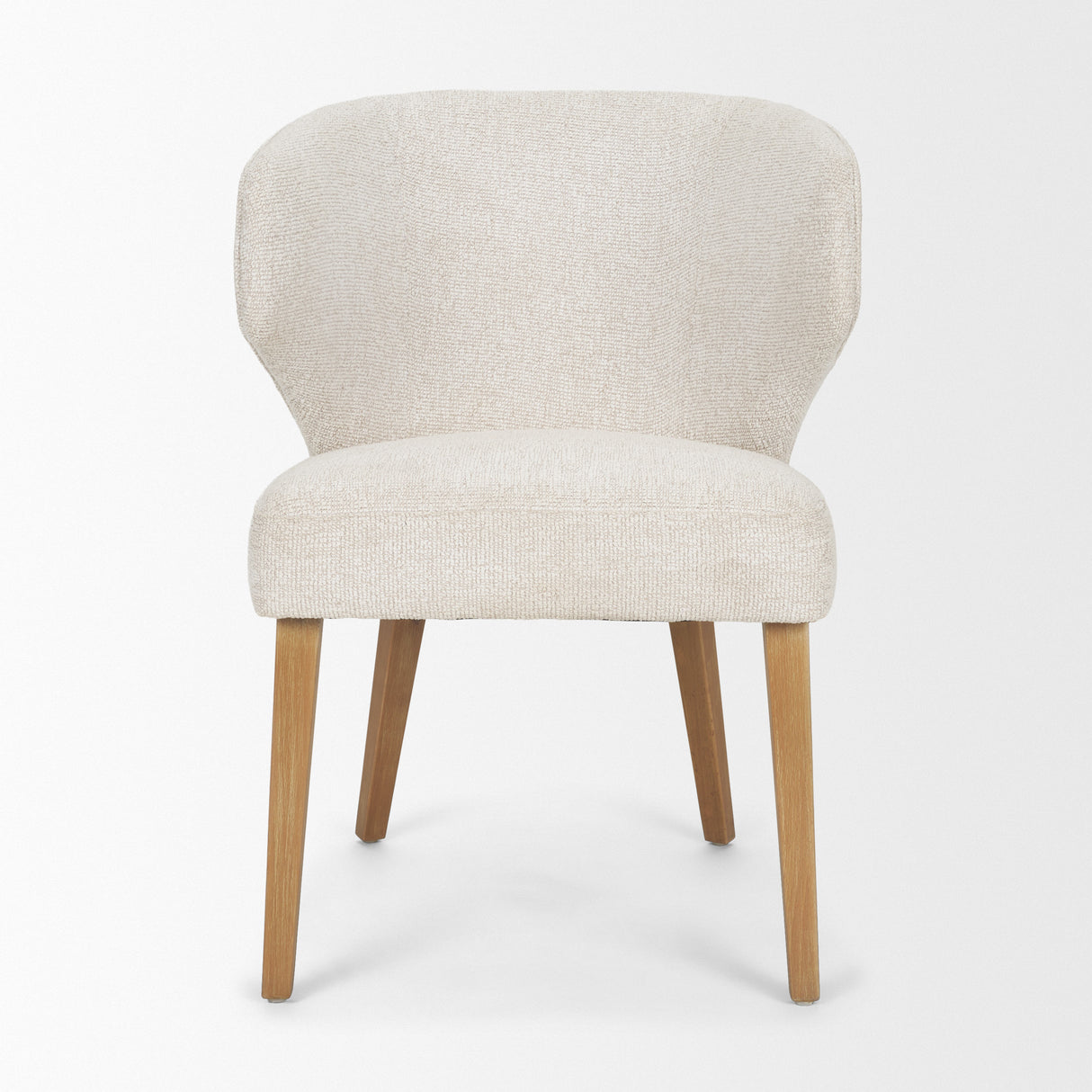 Niles 22.5L x 24.5W x 32H Cream Fabric Seat W/ Med Brown Wooden Legs Wingback Dining Chair (G520-4A) from Mercana - Luna Furniture