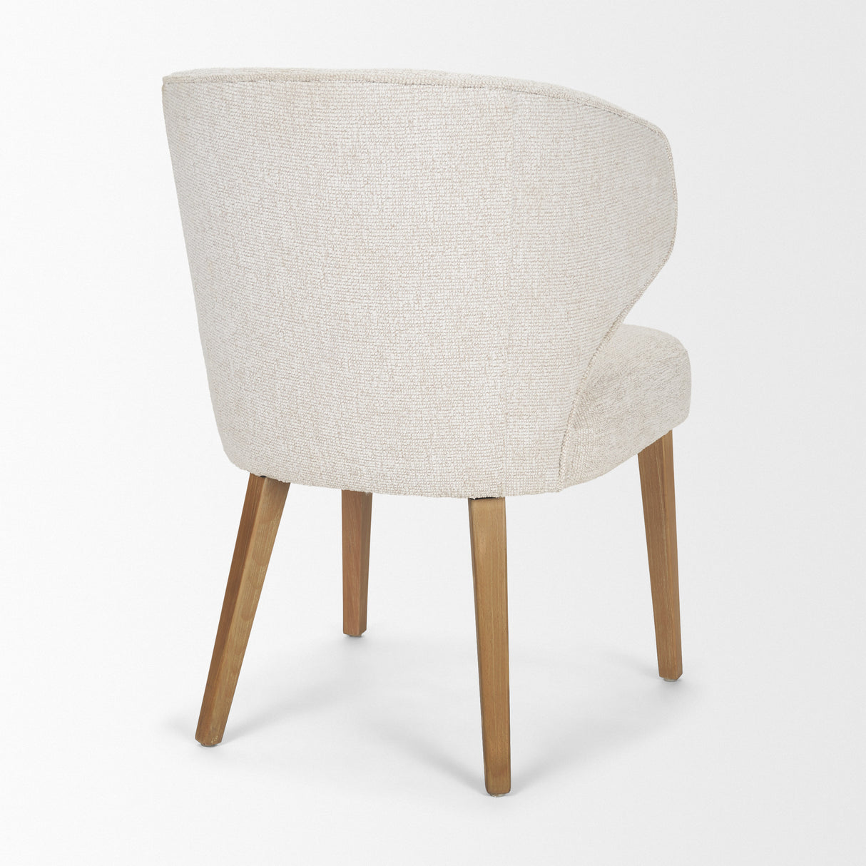 Niles 22.5L x 24.5W x 32H Cream Fabric Seat W/ Med Brown Wooden Legs Wingback Dining Chair (G520-4A) from Mercana - Luna Furniture
