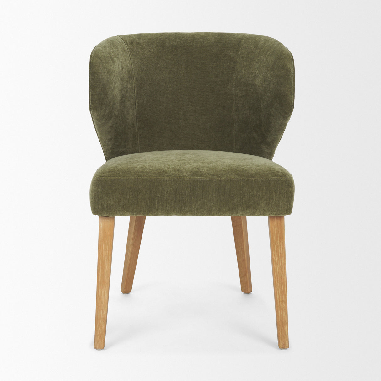 Niles 22.5L x 24.5W x 32H Moss Olive Fabric Seat W/ Mid Brown Wooden Legs Wingback Dining Chair from Mercana - Luna Furniture