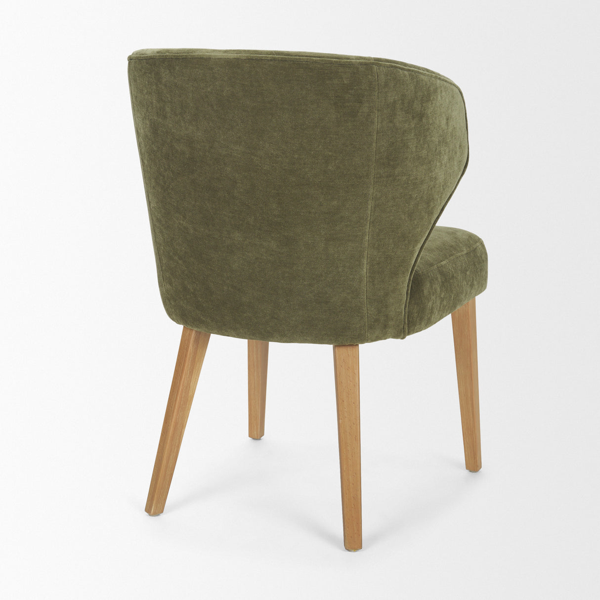 Niles 22.5L x 24.5W x 32H Moss Olive Fabric Seat W/ Mid Brown Wooden Legs Wingback Dining Chair from Mercana - Luna Furniture