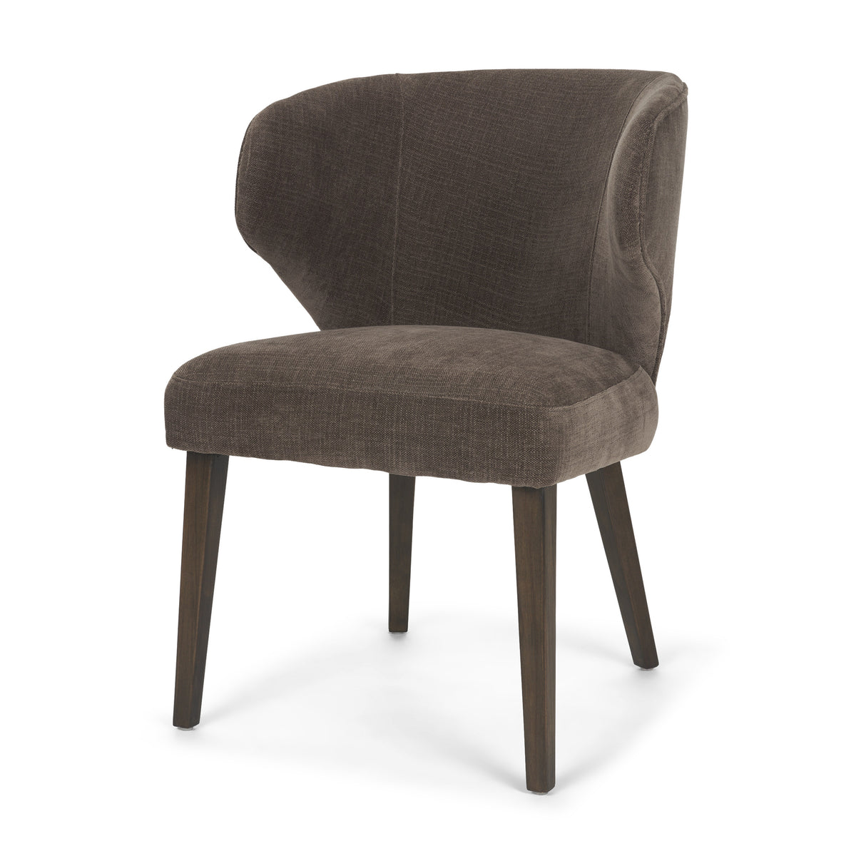 Niles Brown Fabric W/ Dark Brown Wooden Legs Wingback Dining Chair from Mercana - Luna Furniture