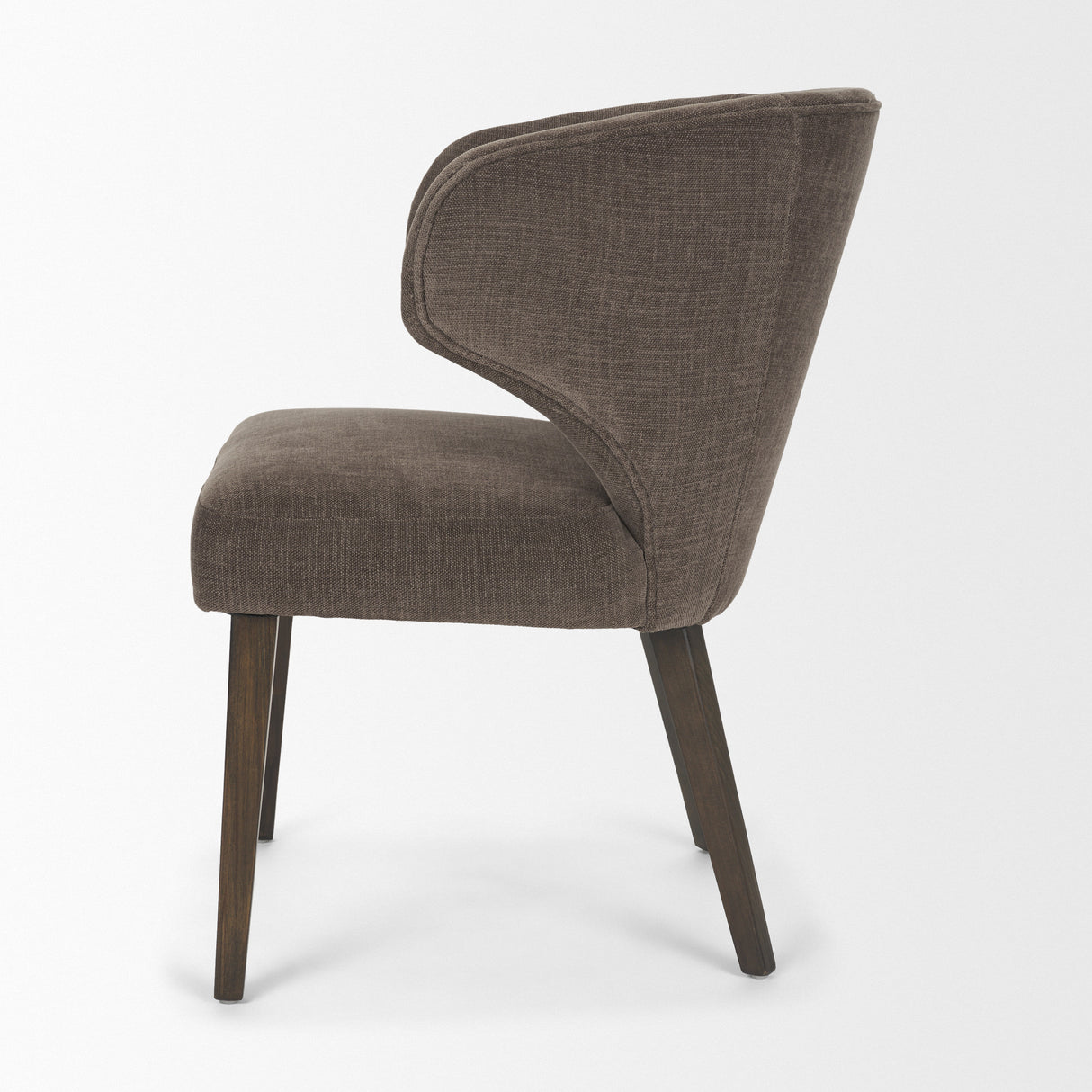 Niles Brown Fabric W/ Dark Brown Wooden Legs Wingback Dining Chair from Mercana - Luna Furniture