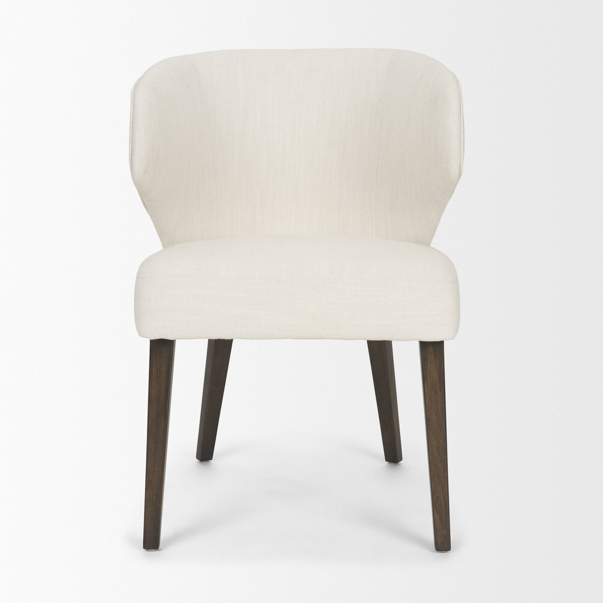 Niles 22.5L x 24.5W x 32H Cream Fabric Seat W/ Dark Brown Wooden Legs Wingback Dining Chair from Mercana - Luna Furniture