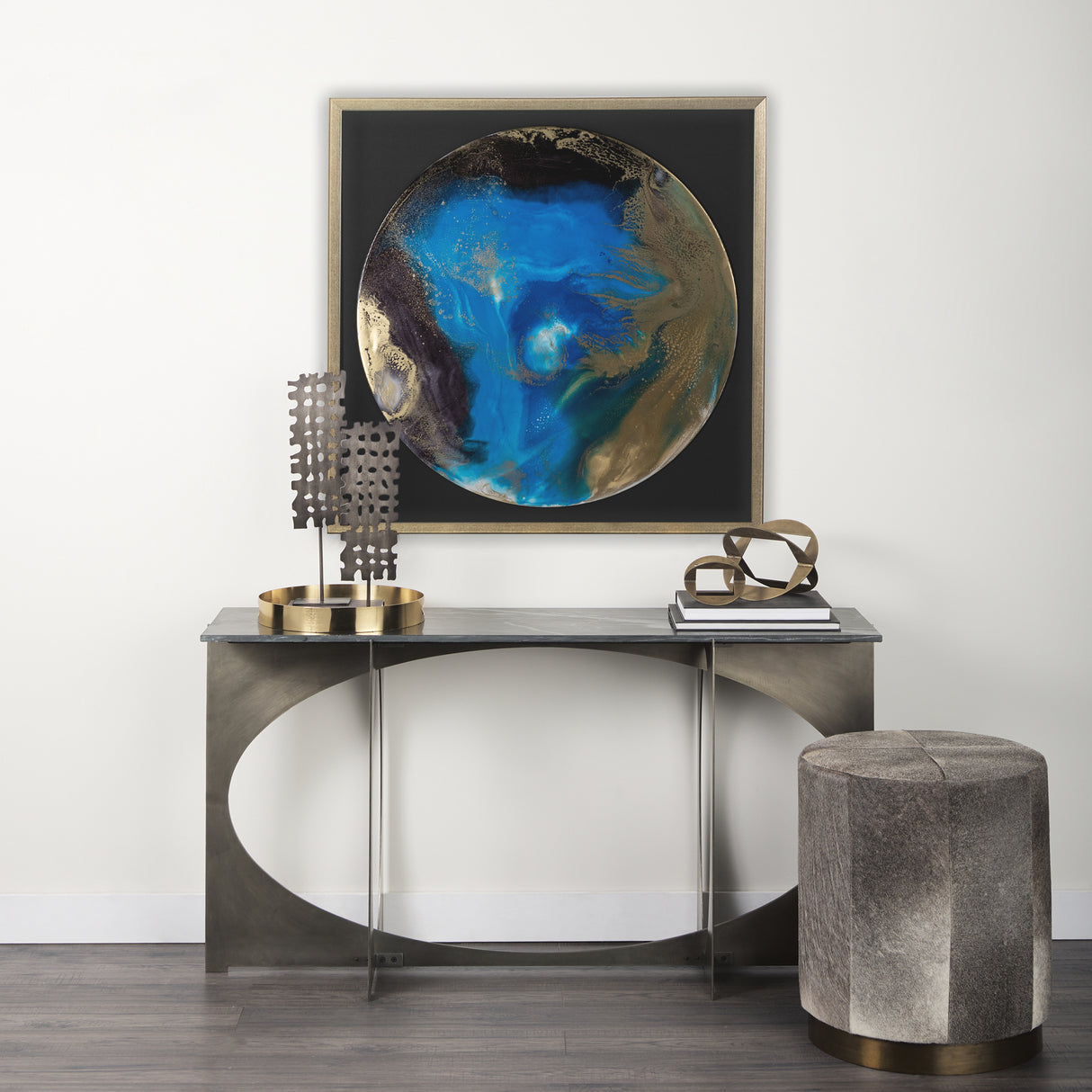 Blue Planet by Barbara Mercado a Framed Art Print Matted under Glass from Mercana - Luna Furniture
