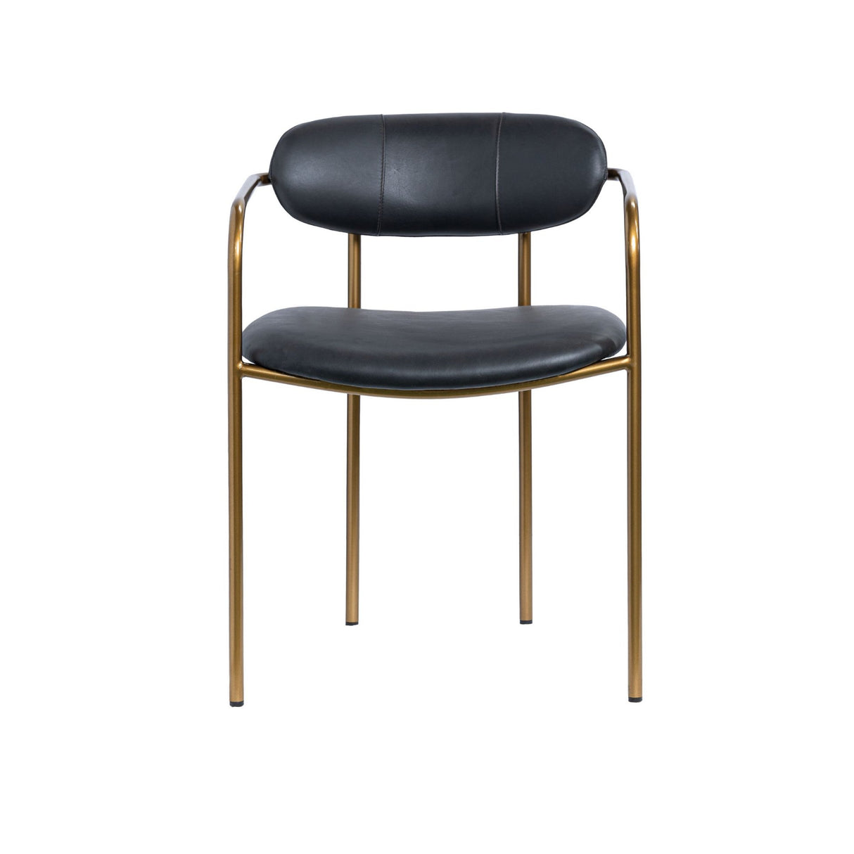 Parker Black Leather Seat Gold Metal Dining Chair, Set of 2 from Mercana - Luna Furniture