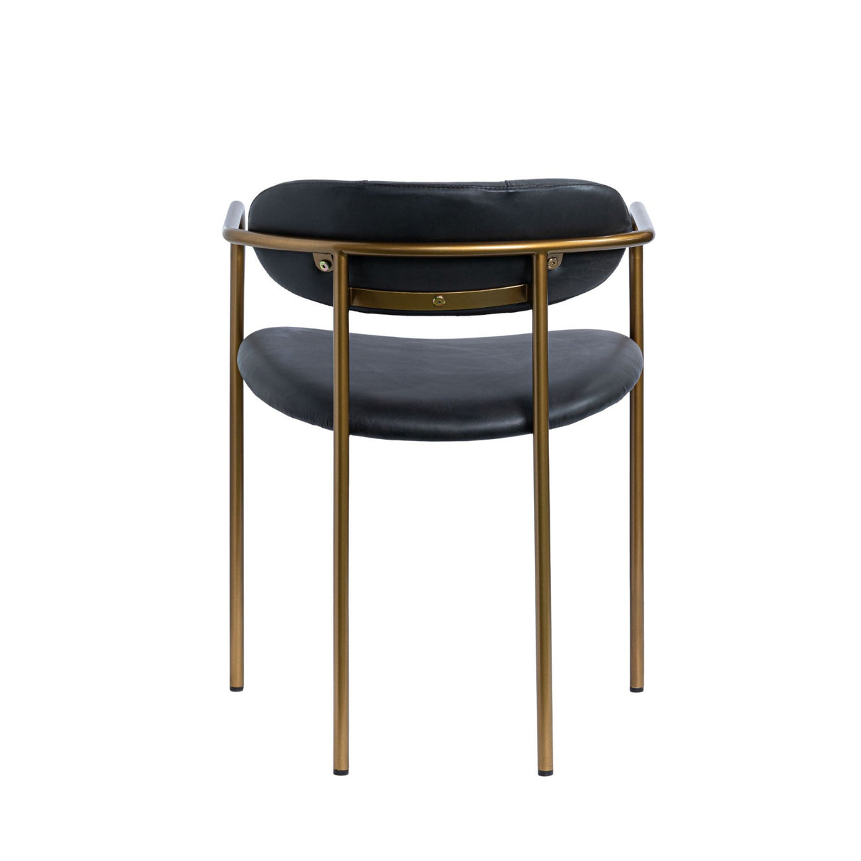 Parker Black Leather Seat Gold Metal Dining Chair, Set of 2 from Mercana - Luna Furniture