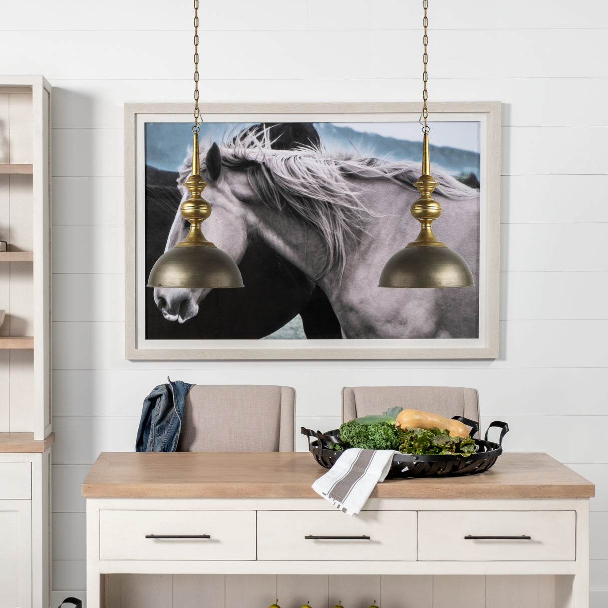 Capsa 17x29 Antique Gold and Silver Toned Metal Dome Pendant Light from Mercana - Luna Furniture