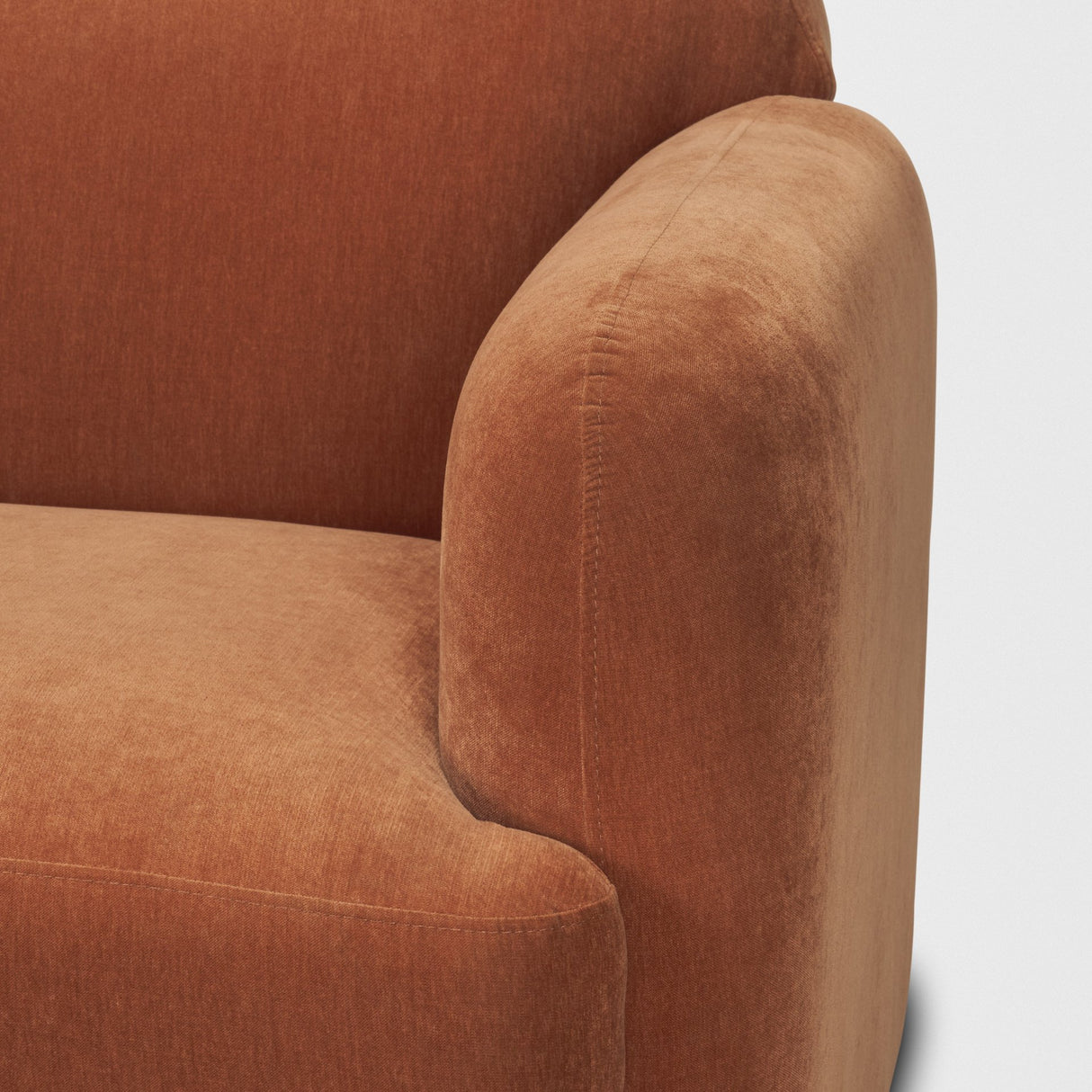 Saga Stonewashed Rust Chenille Fabric 3 Seater Sofa from Mercana - Luna Furniture