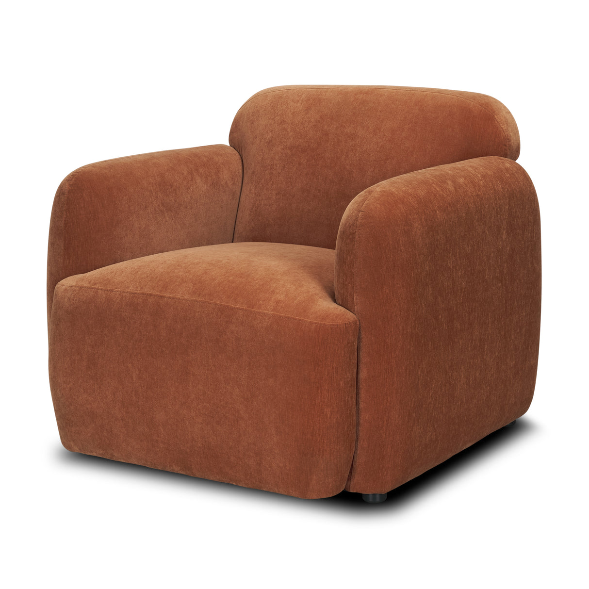 Saga Stonewashed Rust Chenille Fabric Upholstered Chair from Mercana - Luna Furniture