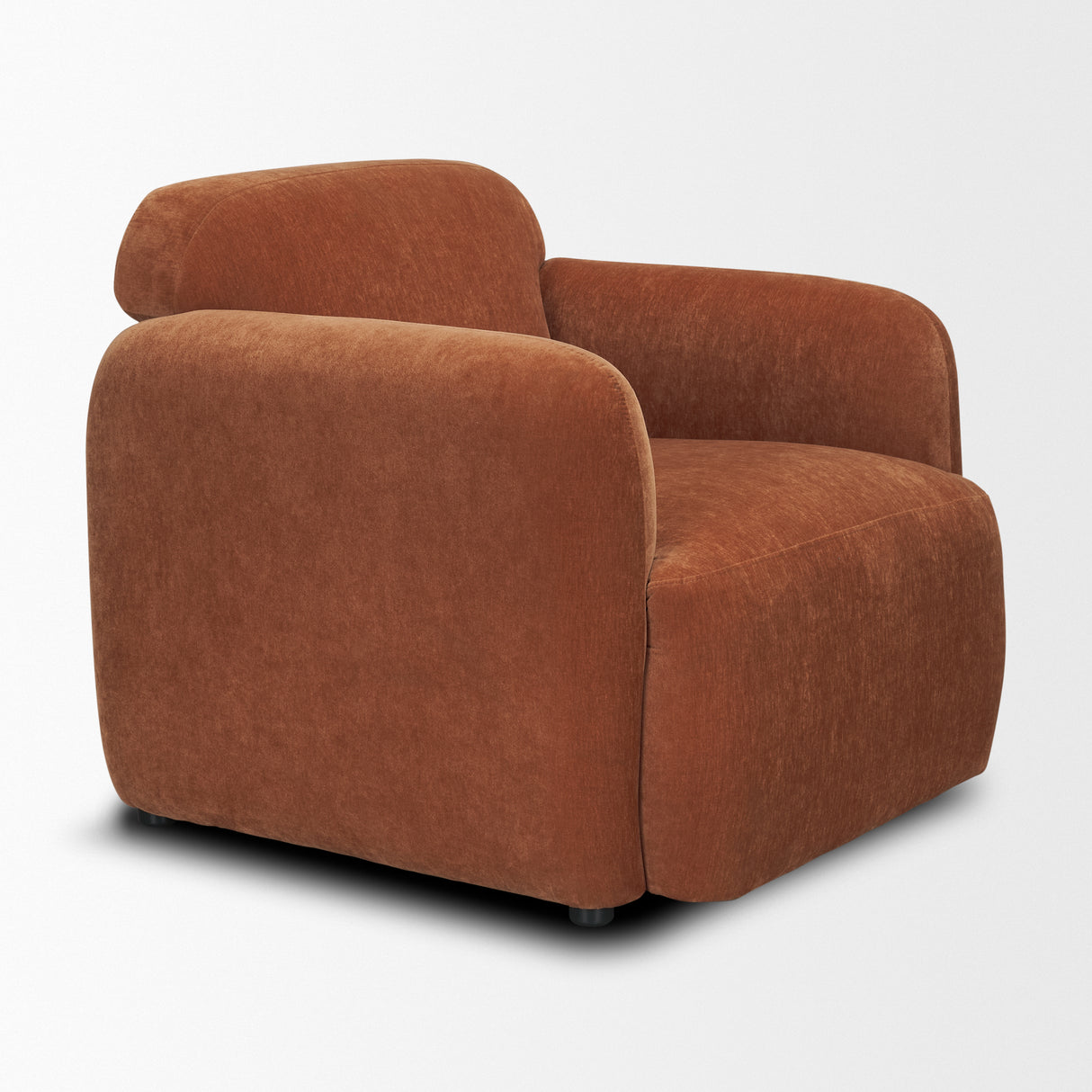 Saga Stonewashed Rust Chenille Fabric Upholstered Chair from Mercana - Luna Furniture