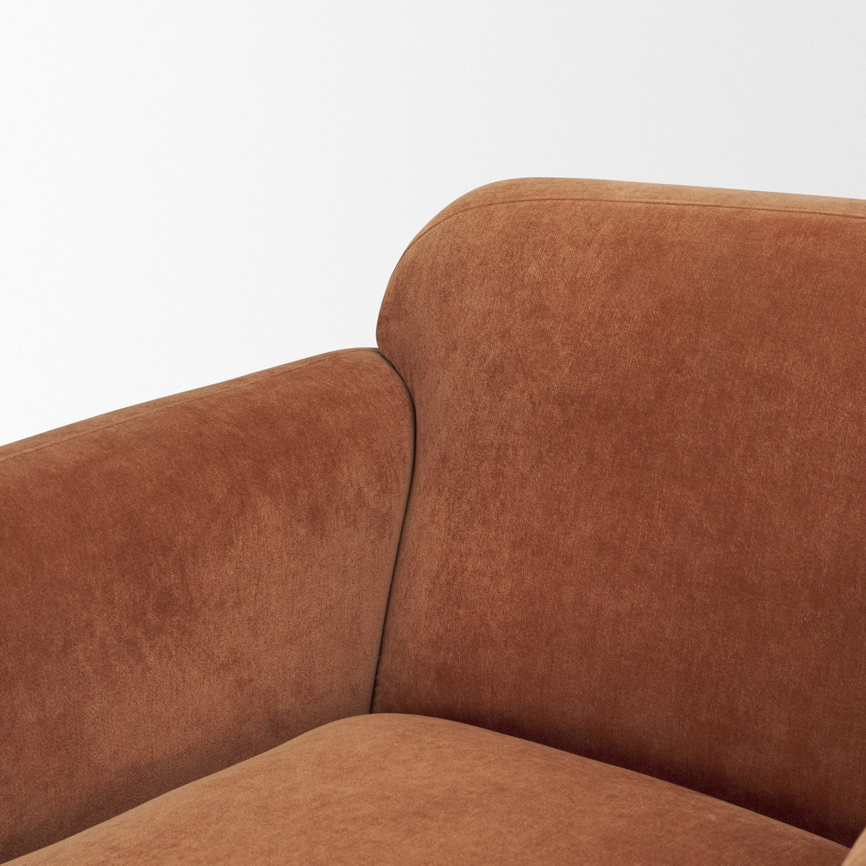 Saga Stonewashed Rust Chenille Fabric Upholstered Chair from Mercana - Luna Furniture