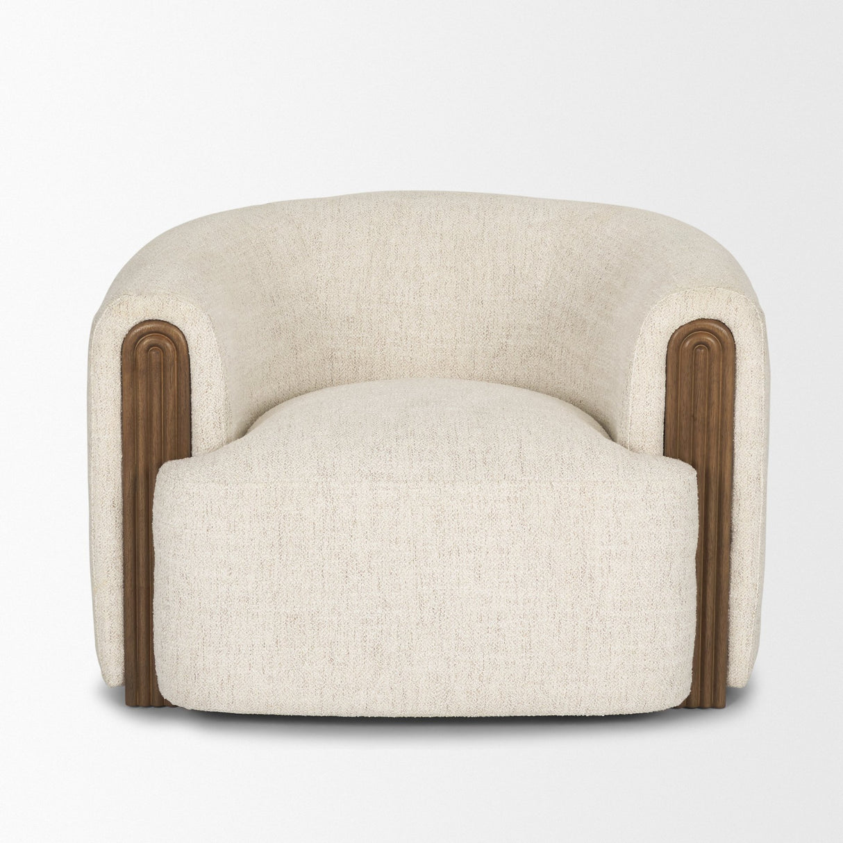 Kornelia Soft Oatmeal Fabric Barrel Accent Chair from Mercana - Luna Furniture
