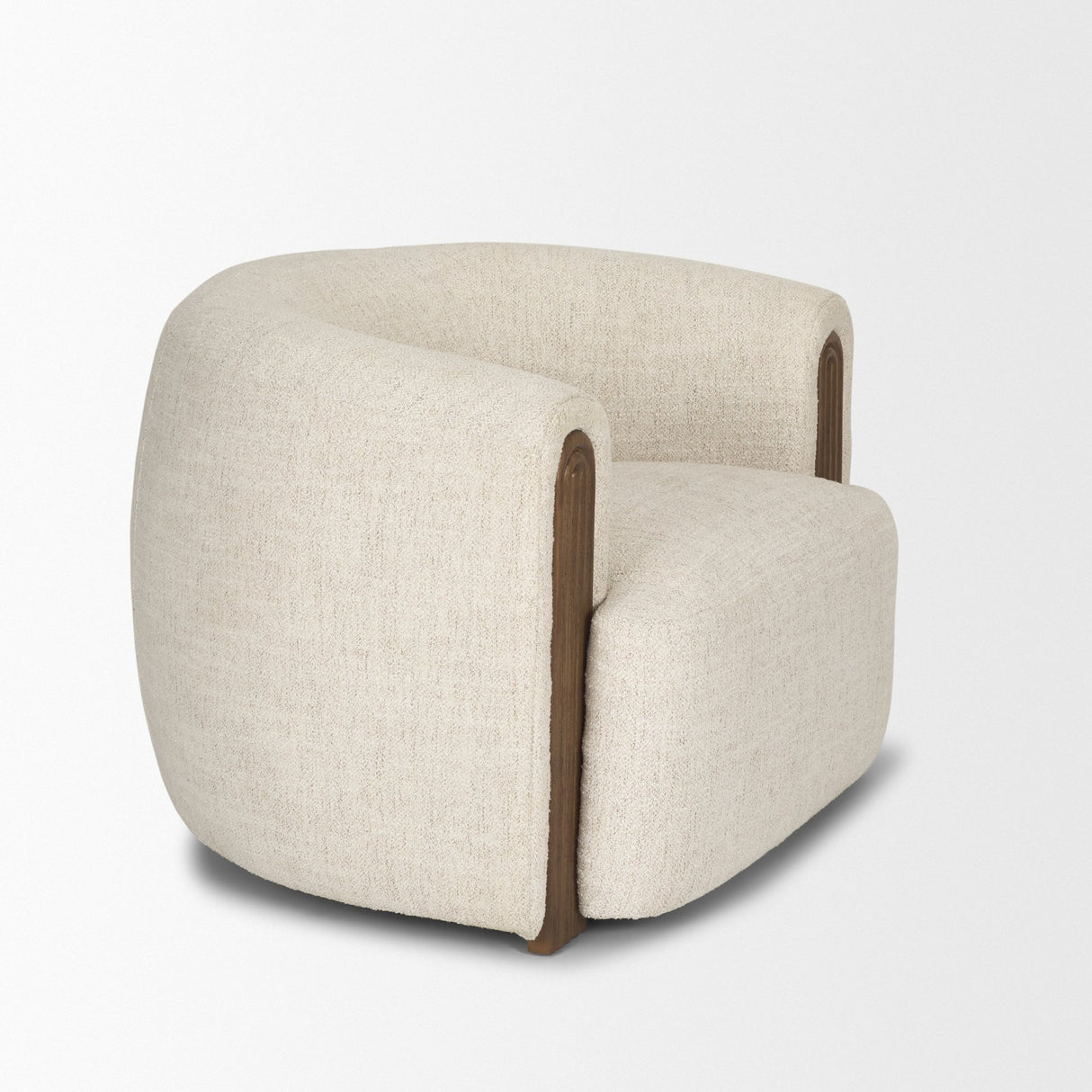 Kornelia Soft Oatmeal Fabric Barrel Accent Chair from Mercana - Luna Furniture